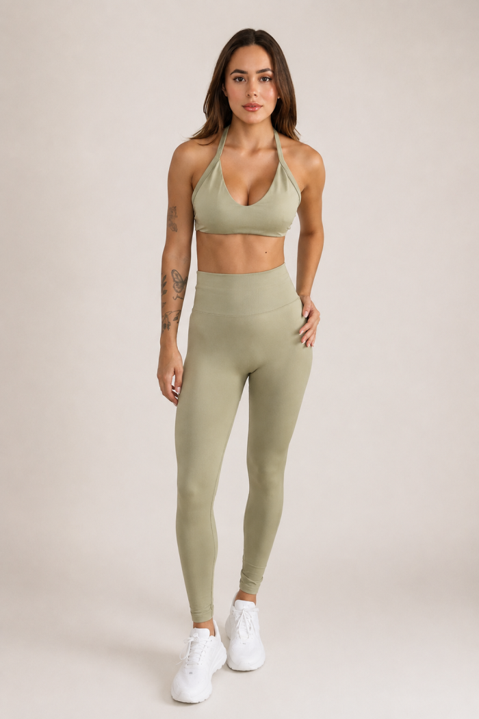 Milene Model Yüksek Bel Toparlayıcı Büzgü Detaylı Push Up Seamless Tayt